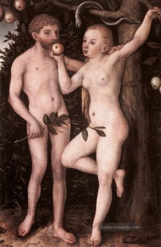  38 - Adam und Eve 1538 Religiosen Lucas Cranach der Ältere Nacktheit